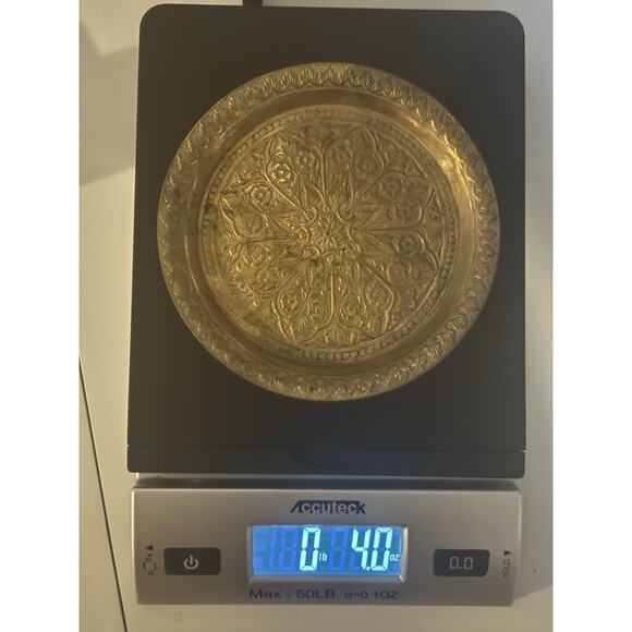 VTG Brass Dollhouse Miniature Furniture Set Ornate Floral Design 1970s India - Picture 14 of 16